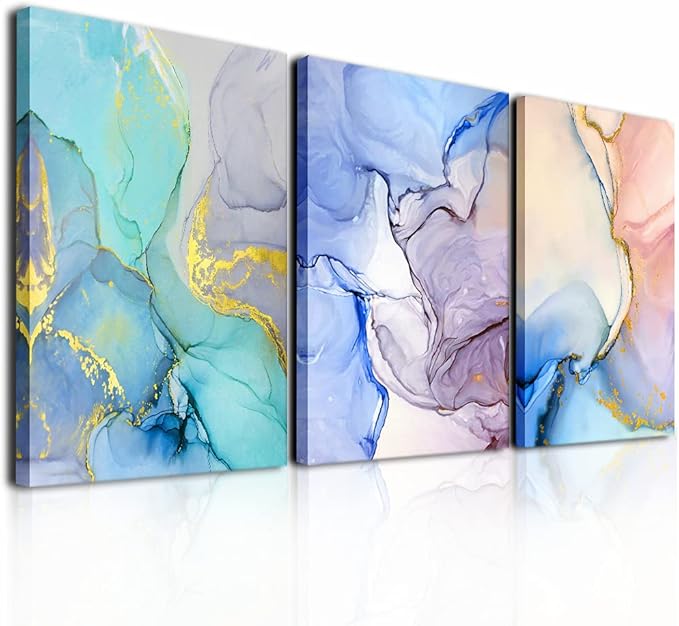 Abstract Wall Decor For Living Room Canvas Wall Art Paintings For Bedroom Colorful Color Abstract Wall Artworks Pictures For Office Kitchen Decoration Bathroom Home Decorations Art 3 Piece 16x24 Inch-PurrikoPets
