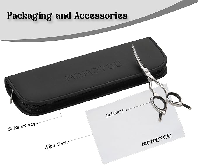 Dog Grooming Scissors 5'' Small Curved Pet Shears Super Light Professional 440C Stainless Steel Pet Shears for Trimming Face and Paws Nose Ear Easy Use.-PurrikoPets