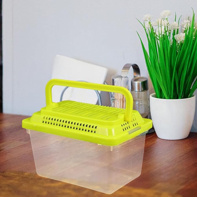 FRCOLOR 2pcs plastic turtle fish tank acrylic reptile cage tortoise habitat Pet Fish Tank Reptile Feeding Tank aquatic turtle tanks and aquariums eamon living habitat mini breeding box-PurrikoPets