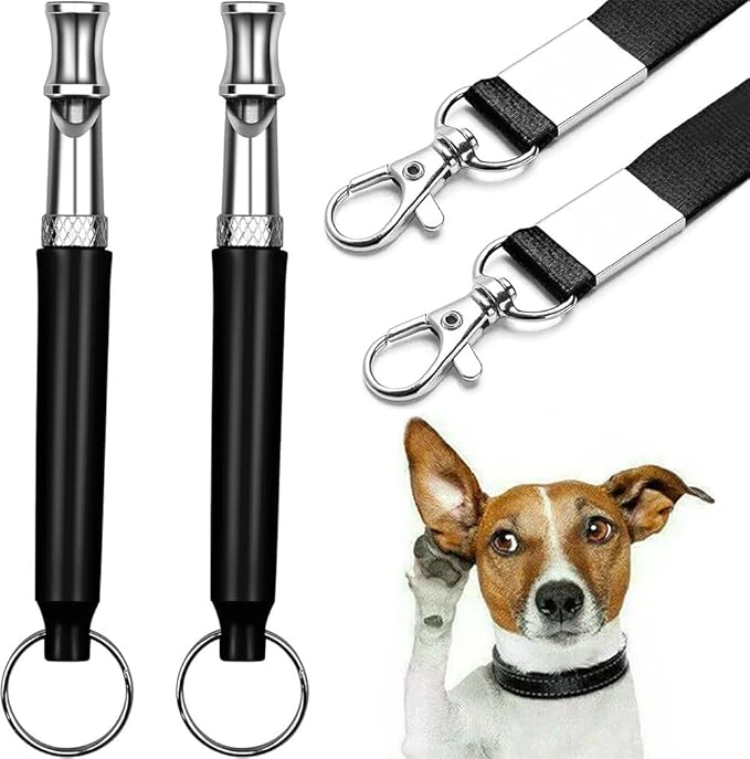 Dog Whistle - Stop Barking Neighbors Dog, Ultra-Wide Frequency Ultrasonic Silent Dog Whistle for Dog, 2 Pack Professional Recall Dog Training Whistles-PurrikoPets