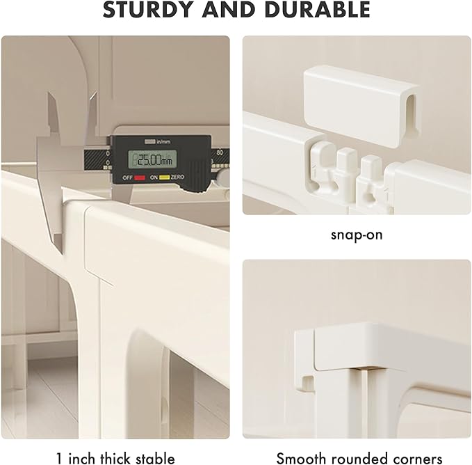 Acrylic Dog Playpen with Door, 24" 10PCS Clear Pet Play Pen Indoor for Small Animals, Transparent Puppy Fence Kennel Rabbit Ferret, Doggie Cages Yard Easy Assemble-PurrikoPets