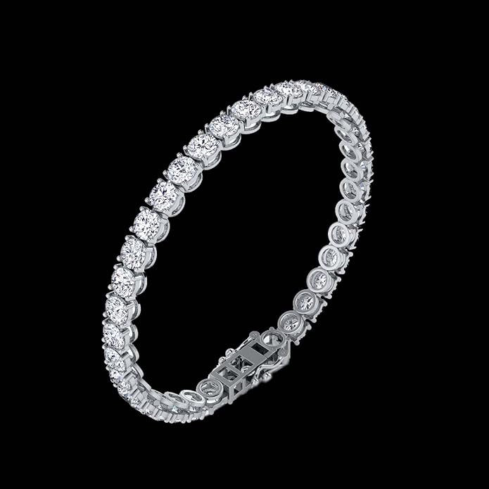 0.50-15 Carat Lab Grown Classic Diamond Tennis Bracelet 4 Prong Setting Luxury Collection (F-G Color, SI Clarity) Length- 7 Inch