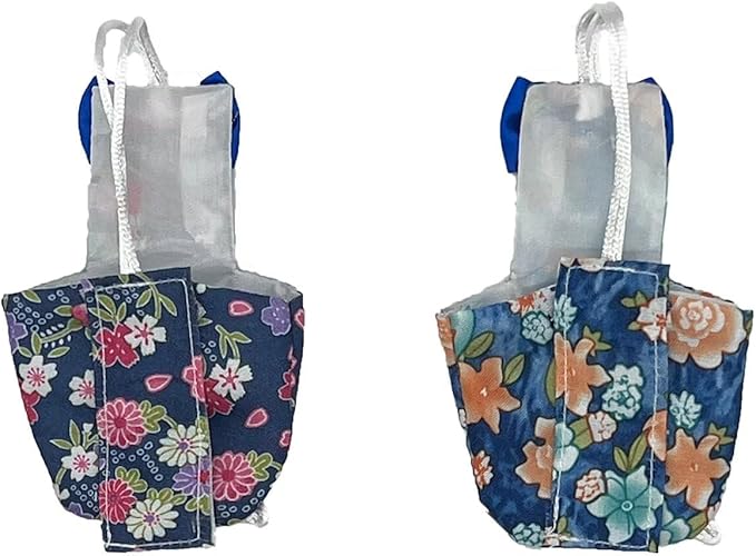 2 PCS Floral Parrot Diapers Bird Flight Suit Diaper Blue&Green Reusable Inner Layer Parrot for Parakeet Parrot Mini Macaw, Medium-PurrikoPets