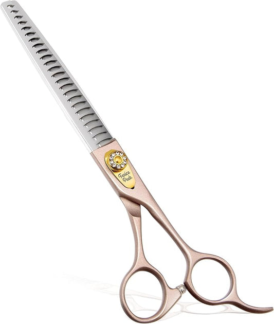 Fenice Peak Thinning Shears for Dogs and Cats Pet Grooming Scissors Chunkers Shears 440C Stainless Steel Professional Dog Trimming Scissors 7.5''-PurrikoPets