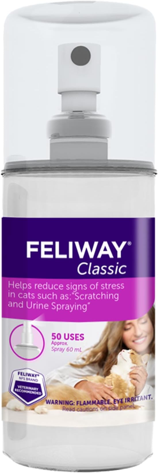 FELIWAY® Classic Cat Calming Spray, 60ml - Comforts Cats at Home and On the Go and Helps to Calm During Travel-PurrikoPets
