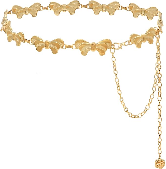 Waist Chain Belts Women Girls Metal Belly Link Adjustable Waist Belt for Jeans and Dress