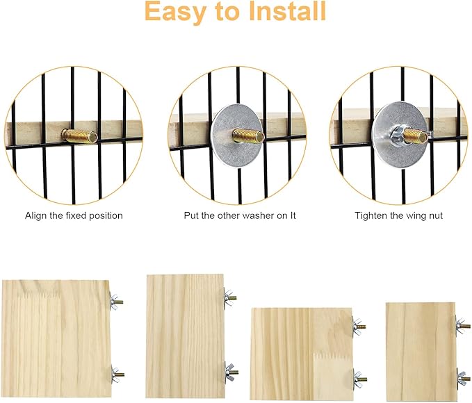 2pcs Bird Perch platform flat Stand Beak Paw Grinding wood for Parrot Parakeet Cockatiel Lovebird Conure Finch Budgie-PurrikoPets