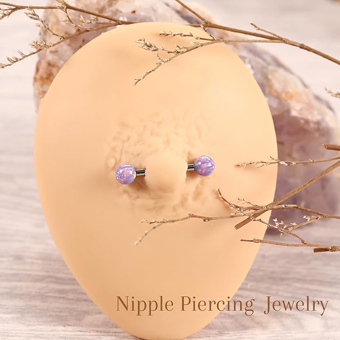 AROWRO Nipple Piercing Jewelry G23 Titanium Nipple Rings Tongue Rings Nipple Bar 14G Internally Threaded Straight Barbells Bridge Piercing Jewelry 12mm-20mm