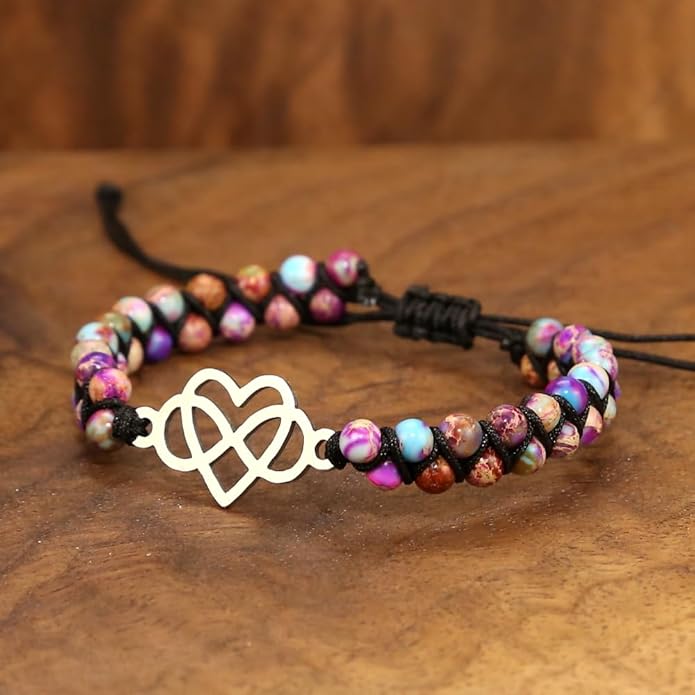 ZOSOJONA Women Handmade Boho Wrap Bracelets Natural Stone Variety Beads Strand Bracelet