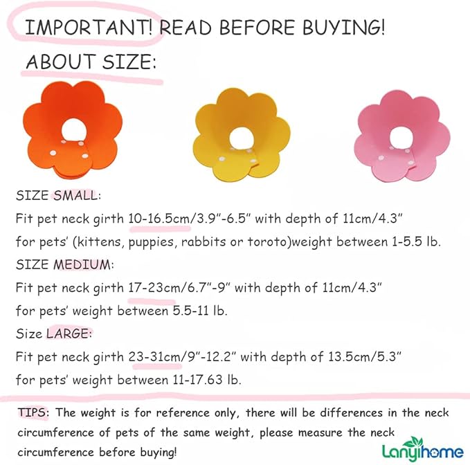 Adjustable Cat Recovery Collar - Cute Flower Neck Cat Cones After Surgery, Set of 2 Cat E Collar, Surgery Recovery Elizabethan Collars for Kitten and Cats S Size (2 pcs)-PurrikoPets