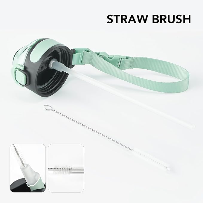 Enerbone 24 oz Insulated Water Bottle, Stainless Steel Bottle with Carrying Strap, Double-Wall Vacuum Insulation Design, Leakproof Sports Bottle with Straw, Keep Drinks Cold or Hot for Hours-PurrikoPets