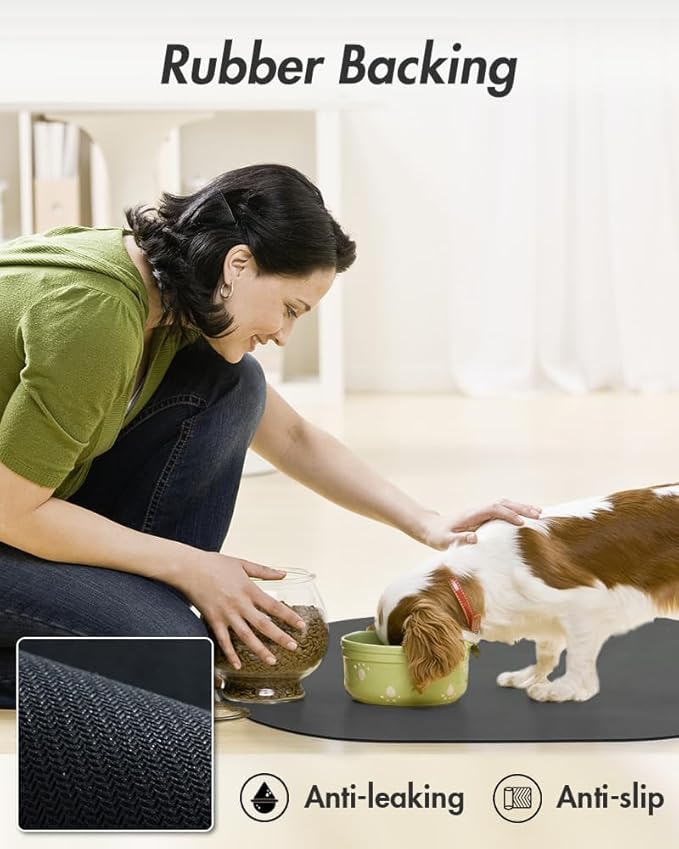 Absorbent Dog Food Mat-Dog Mat for Food and Water Bowl, Quick Dry Pet Food Mat, No Stains Cat Feeding mat, Pet Accessories Pet Supplies Mat-Cat Water Bowl Mat for Messy Drinkers-PurrikoPets
