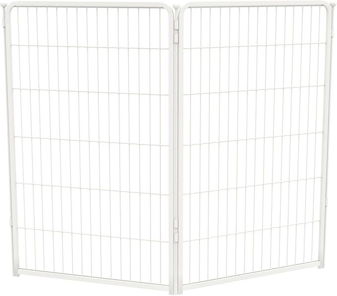FXW Homeplus Unleashed Indoor Dog Playpen - Stress-Free and Safe Play, Heavy Duty 45 Inch 2 Wire Panels Dog Pen for Large Dogs, White│Patented-PurrikoPets