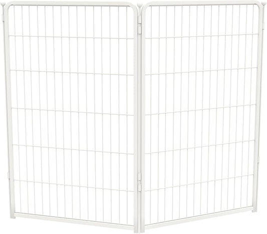 FXW Homeplus Unleashed Indoor Dog Playpen - Stress-Free and Safe Play, Heavy Duty 45 Inch 2 Wire Panels Dog Pen for Large Dogs, White│Patented-PurrikoPets