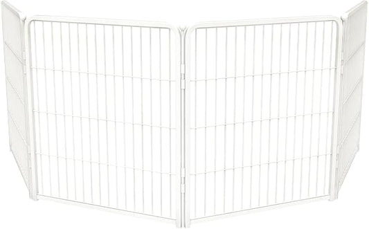 FXW Homeplus Unleashed Indoor Dog Playpen - Stress-Free and Safe Play, Heavy Duty 32 Inch 4 Wire Panels Dog Pen for Puppy and Small Dogs, White│Patented-PurrikoPets