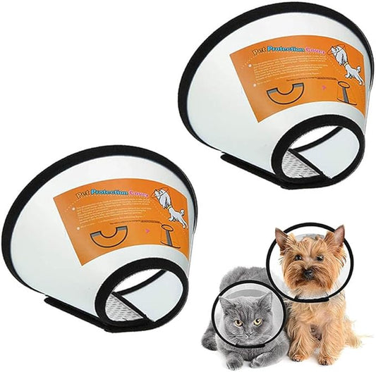 2 Pack Cat Cones to Stop Licking, Pet E Collar Pet Cone for Kitten Cones After Surgery, Cat Elizabethan Collar Puppy Head Cone Recovery Cone for Cats Kitten Puppy (Size M, 6#)-PurrikoPets