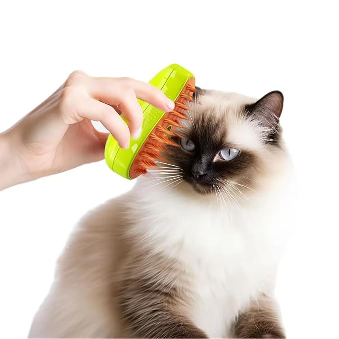 3-in-1 Rechargeable Pet Hair Brush: Massager, Steamy Comb & Self-Cleaning Mist Spray for Cats & Dogs-PurrikoPets