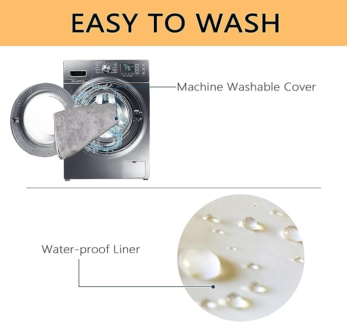 EMPSIGN Stylish Dog Bed Mat Dog Crate Pad Mattress Reversible (Cool & Warm), Water Proof Linings, Removable Machine Washable Cover, Firm Support Pet Crate Bed for Small to XX-Large Dogs, Grey-PurrikoPets