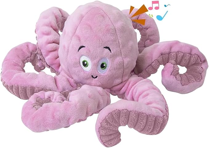 Dog Squeaky Toys Octopus - Tough Plush Large Medium & Small Dog Toys - Stuffed Animals Puppy Toys (Octopus Pink)-PurrikoPets
