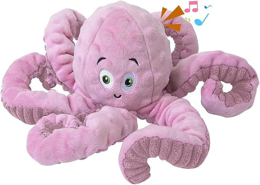 Dog Squeaky Toys Octopus - Tough Plush Large Medium & Small Dog Toys - Stuffed Animals Puppy Toys (Octopus Pink)-PurrikoPets