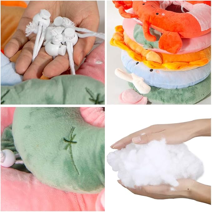 Adjustable Cat Recovery Collar Soft,Cute Pet E-Collar Neck Cone After Surgery Wound Healing Protective Cone Fit for Kitties, Small Dogs(ELC05-lion-l)-PurrikoPets