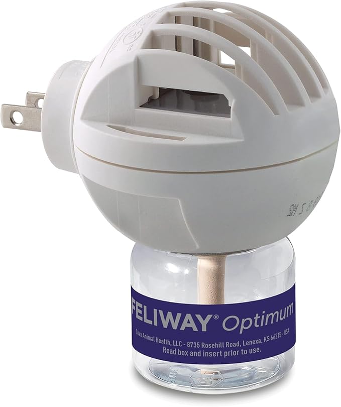 FELIWAY Optimum Cat, Enhanced Calming Pheromone Diffuser: 1 Diffuser & 2 Refills (60 Days)-PurrikoPets