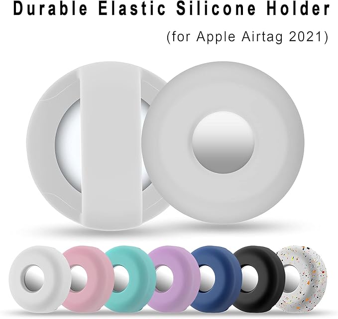 Airtag Holder for Dog Collar, Cibaabo Silicone Air Tag Case Cover Compatible with Apple Airtags for 0.8-1.2inch Cat Pet Collar Harness Loop-PurrikoPets