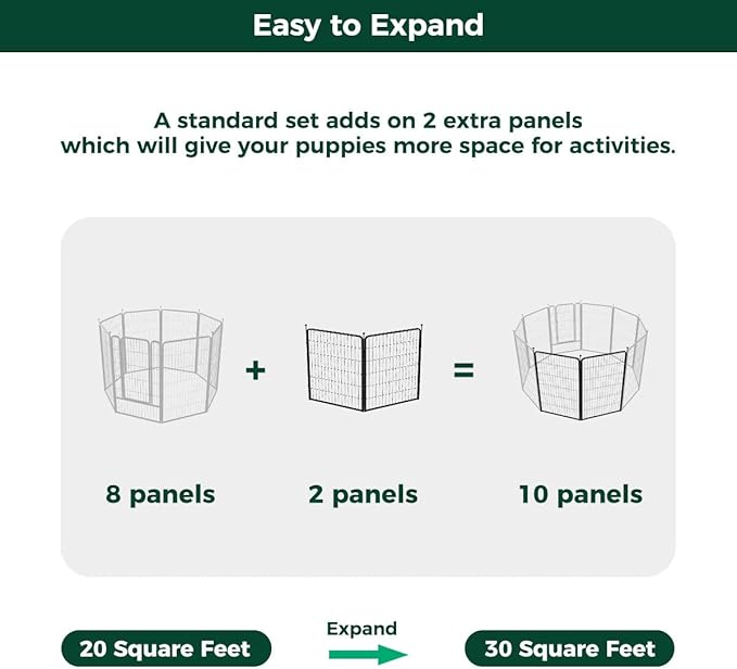 FXW Rollick Unleashed Dog Playpen for Indoor, Yard, RV Camping, 45 inch 2 Panels for Large Dogs, Black│Patented-PurrikoPets