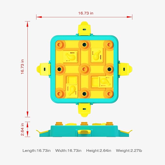 Dog Puzzle Toy Mental Stimulation - Level 3 in 1 Dogs Food Feeder Puzzle, Dog Treat Puzzle Feeder (Advanced-Blue Board)-PurrikoPets