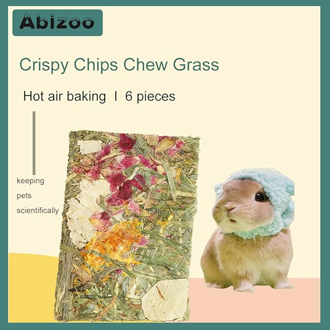 Abizoo Rabbit Treat,Natural Molar Timothy Hay Herbal Floral Scent Snack Chew Toys Gift for Bunny Chinchillas Hamster Gerbils,12 Pcs Small Animals Cage Accessories Guinea Pig Treats-PurrikoPets