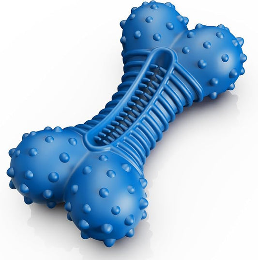 Dog Toys for Aggressive Chewers, Indestructible Chew Toys for Medium Large Dogs,Durable Rubber Dog Bones with Beef Flavor, Tough Dental Toy for Boredom Relief-PurrikoPets