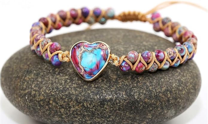 ZOSOJONA Women Handmade Boho Wrap Bracelets Natural Stone Variety Beads Strand Bracelet