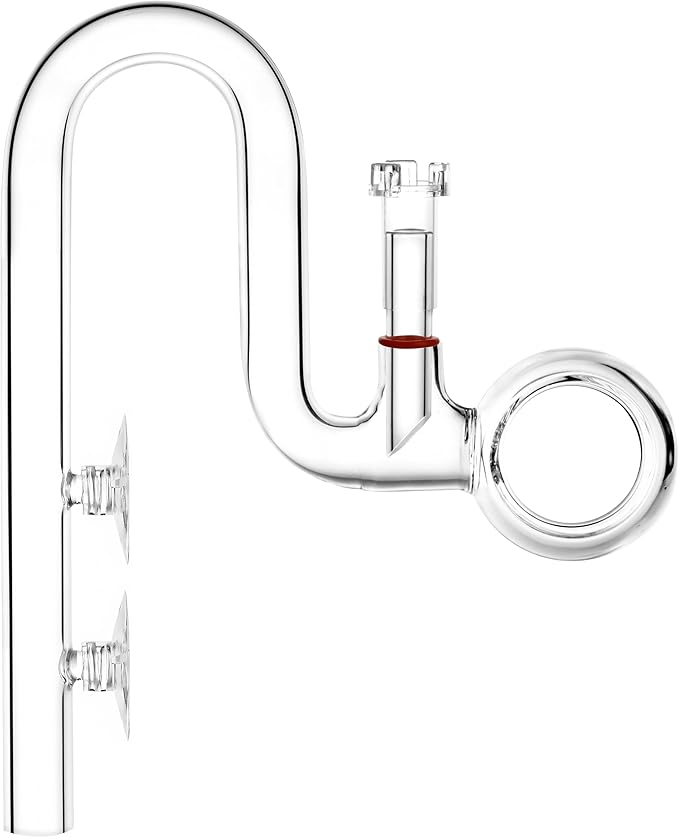 Glass Lily Pipe Spin Outflow with Surface Skimmer for Aquarium Planted Tank (17mm for 16/22mm (5/8'' i.d.) tubing)-PurrikoPets