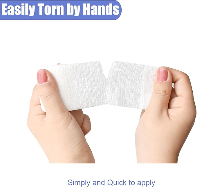 9 Pack 2" x 5 Yards Self Adhesive Bandage Wrap Self Stick Wrap for Ankle, Wrist, Finger, Sports, Breathable Cohesive Vet Tape for Pets (White)-PurrikoPets