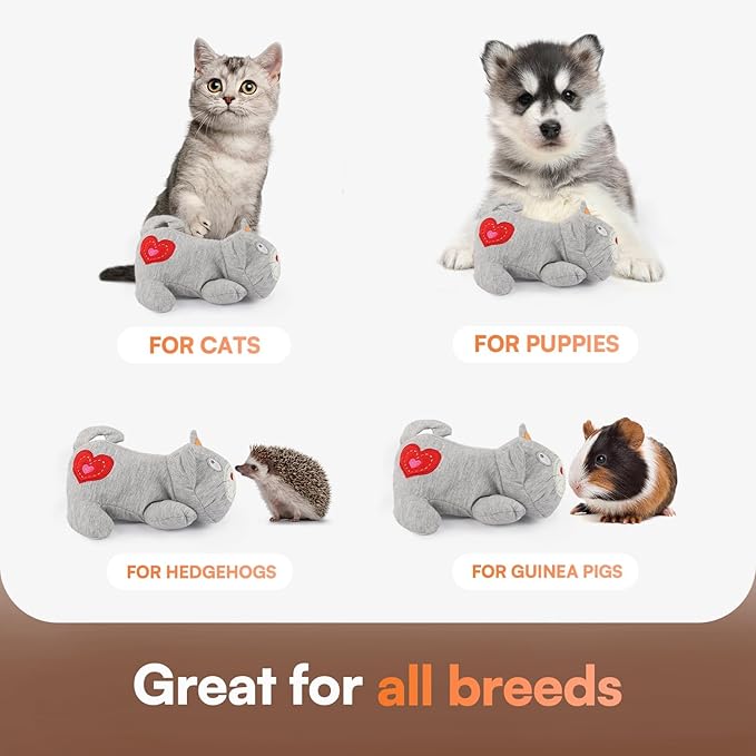ALL FOR PAWS Heartbeat Cat Plush Toy – Calming Kitten Companion with Realistic Heartbeat, Anxiety Relief for Indoor Cats Dogs Pets-PurrikoPets