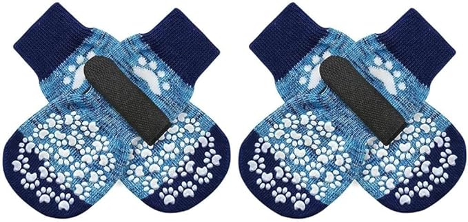 EXPAWLORER Anti Slip Dog Socks to Prevent Licking Paws, Dog Shoes for Hot Pavement, Dog Booties for Small Medium Large Senior Dogs, Traction Control Boots & Paw Protectors for Hardwood Floors-PurrikoPets