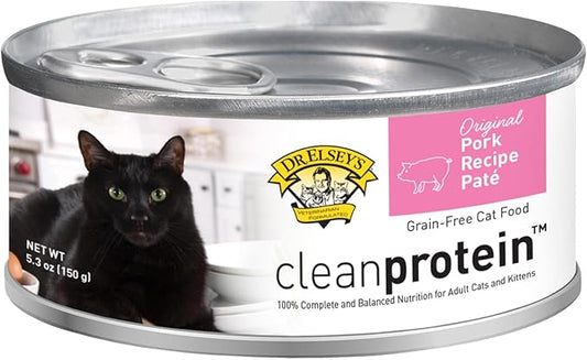 Dr. Elsey's cleanprotein Original Pork Recipe Wet Cat Food, (Pack of 24), 5.3oz Cans-PurrikoPets