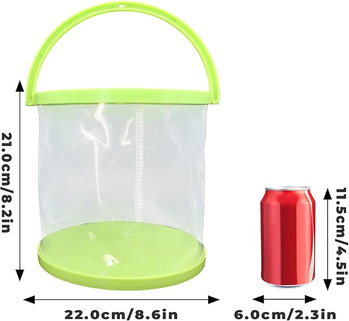Foldable Small Aquarium, Portable Fish Tank, Fish Transport Container, Plasitc Fish Bowl, Beginner Tank, Great Concept for Catching and Release Critters, Beach, Pool and Lake-PurrikoPets