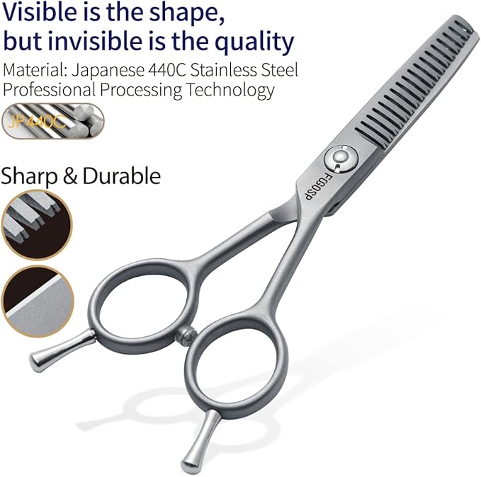 4.5" Thinning Shears for Dogs Grooming Face with Safety Round Tip for Small Dogs Face Paw Ears Trimmer Professional Small Cat Grooming Scissors (4.5" Blender, Gray)-PurrikoPets