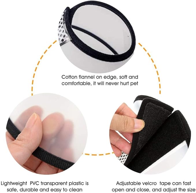 2 Pack Cat Cones to Stop Licking, Cat E Collar Pet Cone for Cats After Surgery, Pet Elizabethan Collar Dog Head Cone Recovery Cone for Most Cats & Small Dogs (Size L, 5#)-PurrikoPets