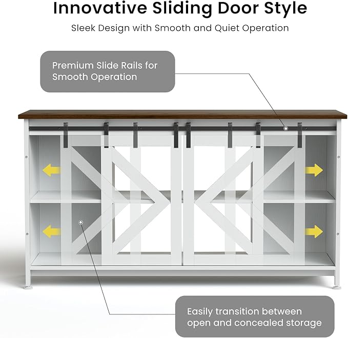 55-75 Gallon Aquarium Stand Heavy Duty Steel Frame, Fish Tank Cabinet with Accessories Storage for Reptile Terrarium & Turtle Tank - 1000lbs Capacity (White)-PurrikoPets