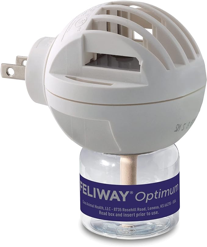 FELIWAY® Optimum 30 Day Cat Calming Plug In Pheromone Diffuser Starter Kit, 48ml - Helps Reduce Common Signs of Stress in Cats & Kittens, Enhanced Calming-PurrikoPets