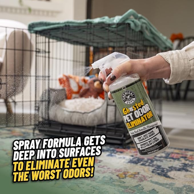 Ghosted Pet Odor Eliminator, Refresh Your Home, Car, Office, & More, from Chemical Guys (32 Fl Oz) - Fresh Citrus Scent - PCS10232-PurrikoPets