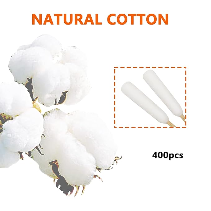 6 Inch Long Cotton Swabs of Medium and Large Pets Ears Cleaning or Makeup 400pcs-PurrikoPets