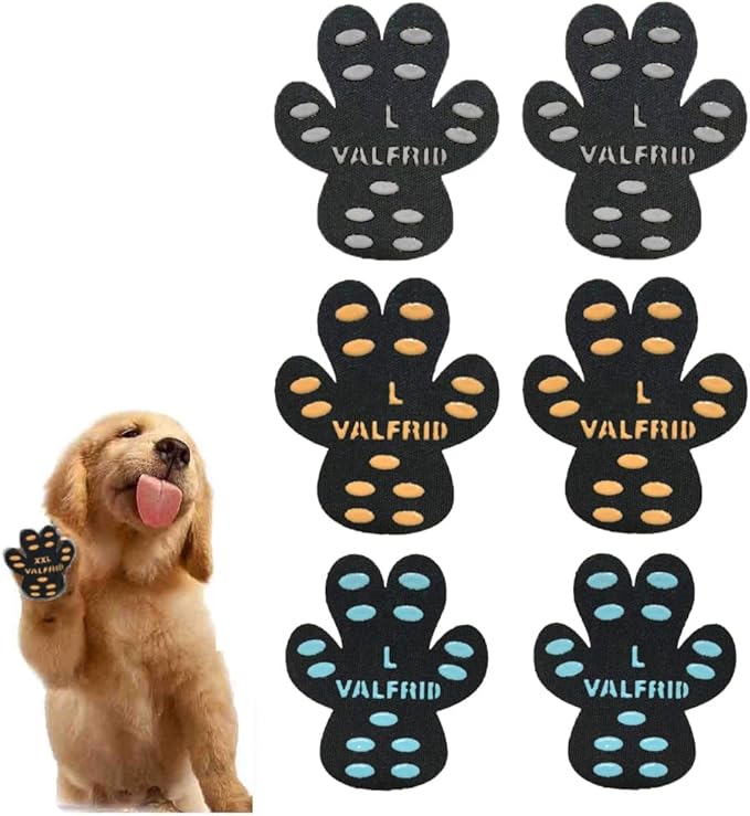 Dog Paw Pads Anti-Slip Paw Protector,15 Sets-60 Pads Keeps Dogs from Slipping On Hardwood Floors,Traction Control Non-Skid Stronger Adhesive for Senior Dogs and Weak Paws Multicolor L-PurrikoPets