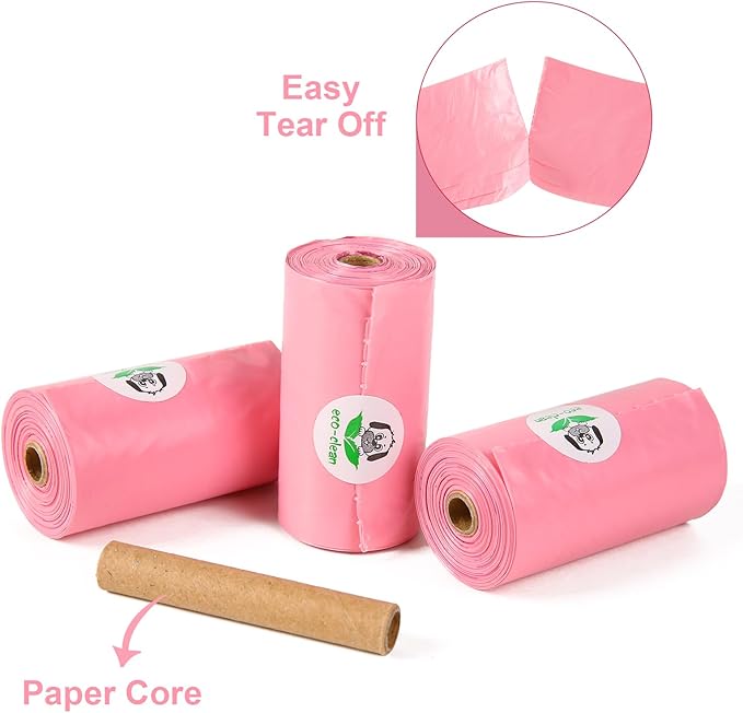 ECO-CLEAN 360 Count Dog Poop Bags with Dispenser, Leak-Proof, Cherry Blossom scented-PurrikoPets