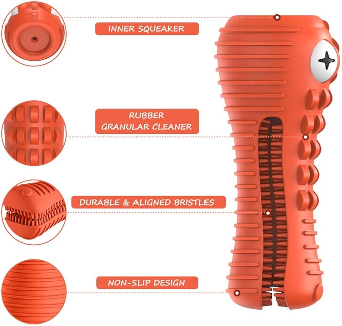 Dog Toys for Aggressive Chewers Large Medium Breed, Indestructible Dog Toothbrush Chew Toys, Squeaky Interactive Tough Extremely Durable, Dogs Toys to Keep Them Busy-PurrikoPets