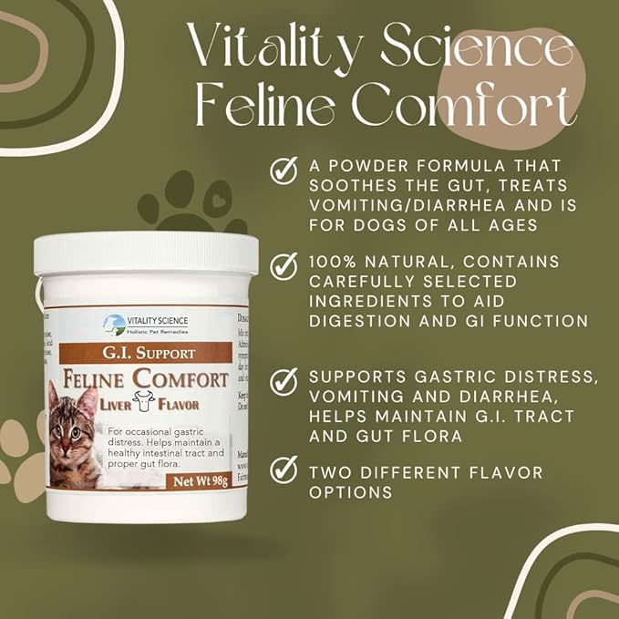 Feline Comfort for Cats | Maintains a Healthy Intestinal Tract and Proper Gut Flora | Restores Gastric Stability | for Vomiting and Diarrhea | 100% Additive Free (Beef, 220g)-PurrikoPets