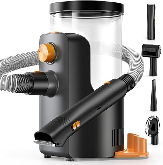 Dog Grooming Vacuum, 4.5L Extra-Large Dust Cup Dog Grooming Kit, 14000Pa High-Suction Pet Groomer with Clippers, Low-Noise All-in-One Shedding Control Set for Home Use-PurrikoPets