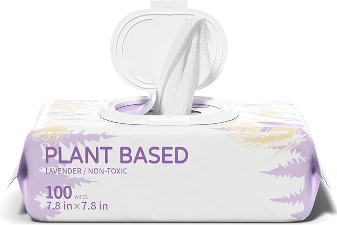 100 PCS Dog Wipes for Paws and Butt Hypoallergenic Pets Cleansing & Deodorizing Anal Gland Hygienic Puppy Wipes for Dogs Face and Body Wipes Cleaning Fur Doggie Wipes Doggy Wipes (Lavender)-PurrikoPets